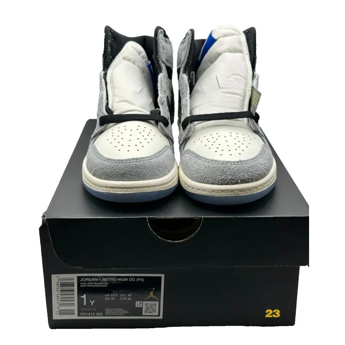 Nike Jordan 1 Retro High OG PS Cool Grey / Black Sail 1y Style FD1412 003