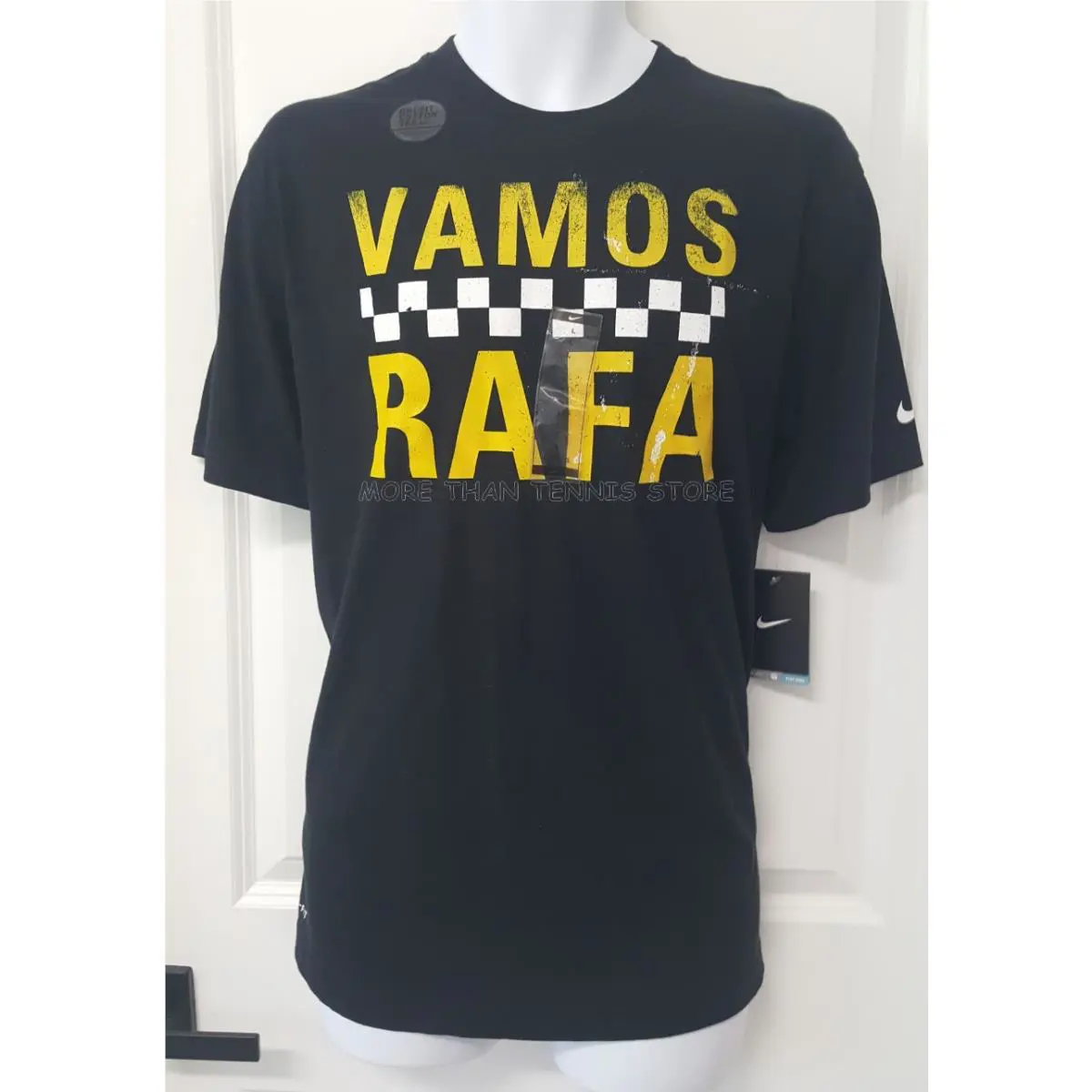 Nike Men`s Rafa Nadal Tennis T-shirt Black Vamos Rafa 488317 Size L