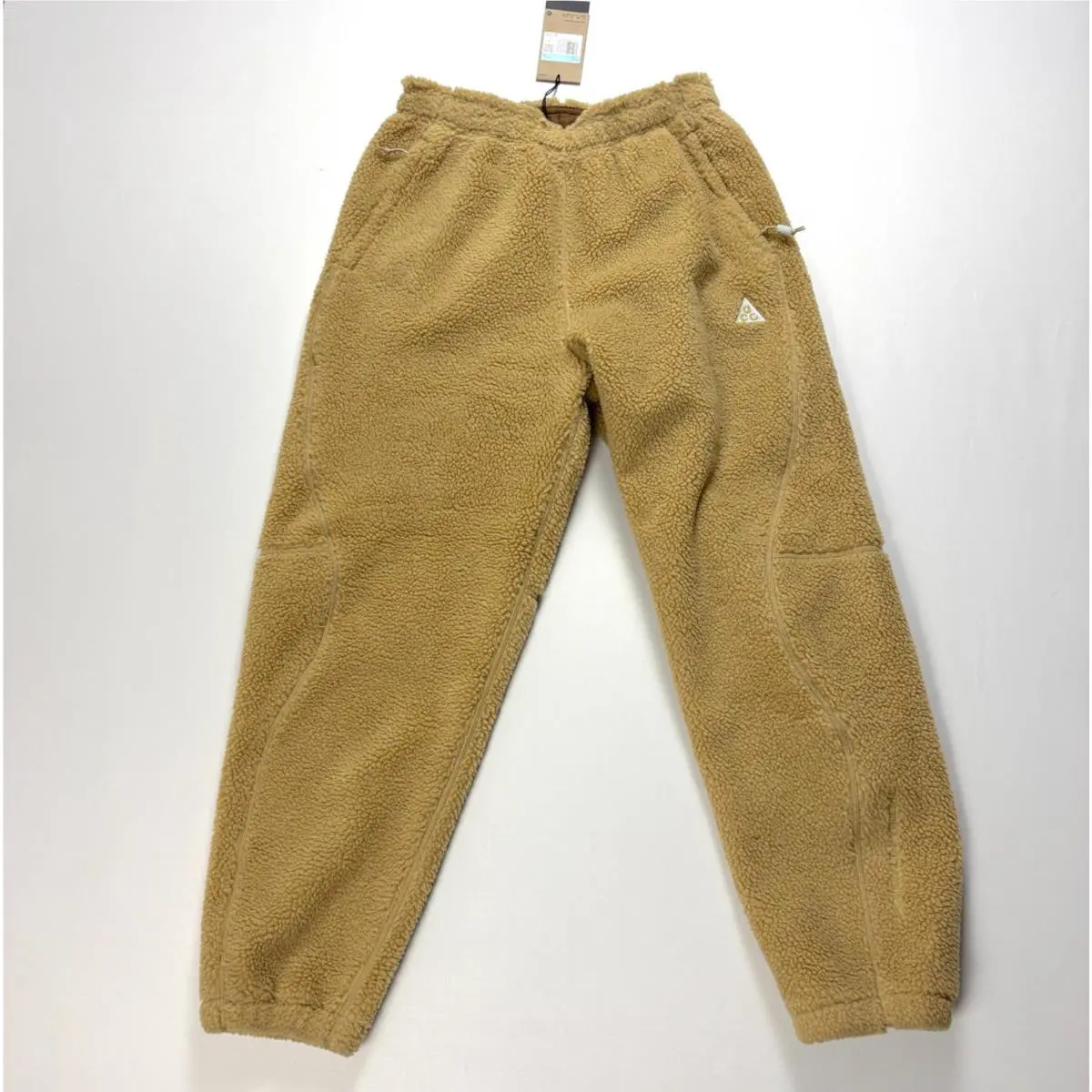 Nike Acg Mens Canwell Glacier Sherpa Fleece Pants Tan Brown Sz M FV8827-297