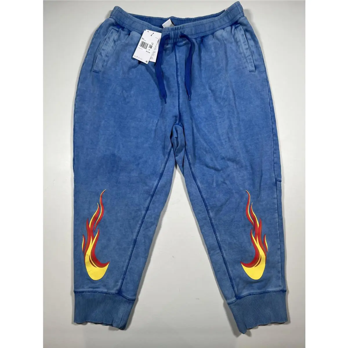 Nike Pants Mens 2XL Blue Standard Fit Taper Leg Flame Swoosh Joggers DZ3058-480