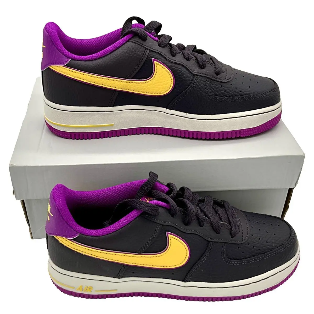 Nike Air Force 1 Low Top DX5805-500 Lakers Youth 6.5 Women`s 8 Purple Sneaker