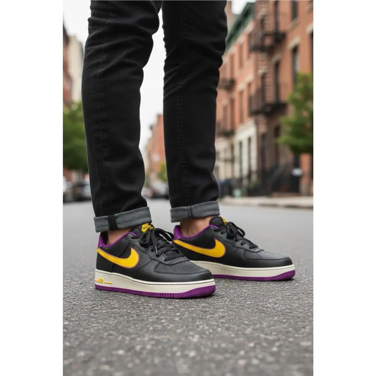 Nike Air Force 1 GS Low Lakers Shoes DX5805-500 Size Men 7Y / Women`s 8.5