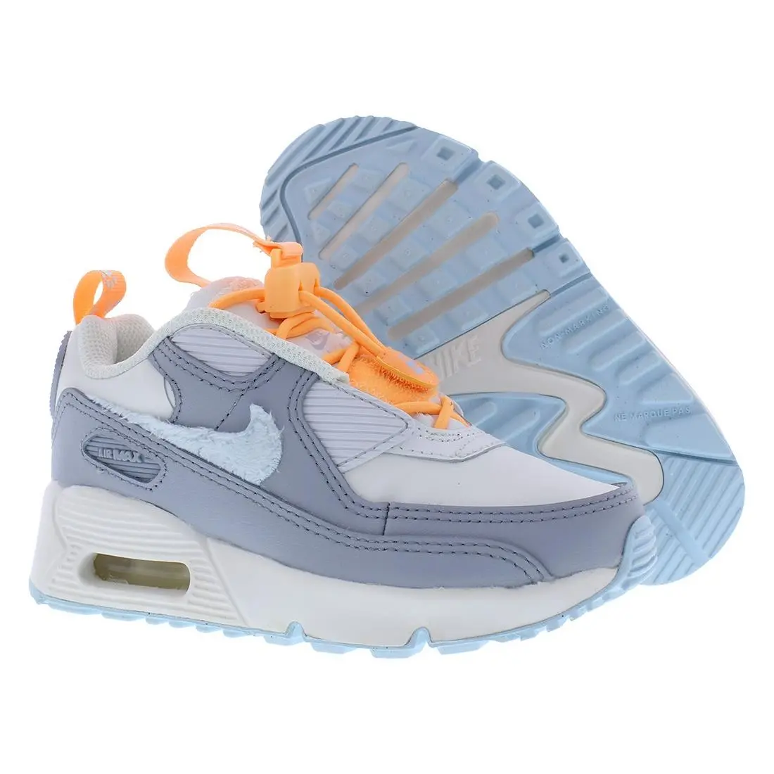 Nike Air Max 90 Toggle PS Boys Shoes Size 3 Color: Summit White/glacier Blue