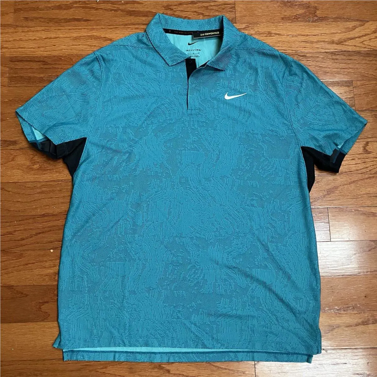 Nike Tiger Woods Adv First Win Anniversary Polo DH0711 379 Washed Teal Sz L