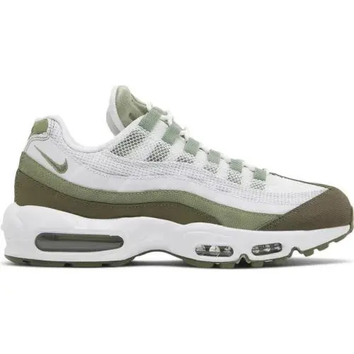 Size 9 - Nike Air Max 95 White Medium Olive Oil Green FD0780-100 Sneakers