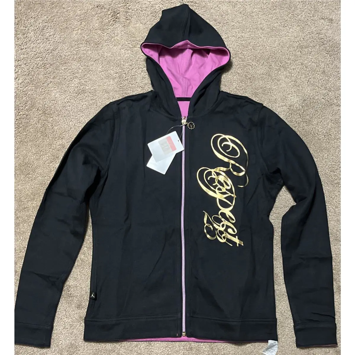 Nike Air Jordan Women`s Large L Respect 23 Full Zip Hoodie Sweatshirt Reversible