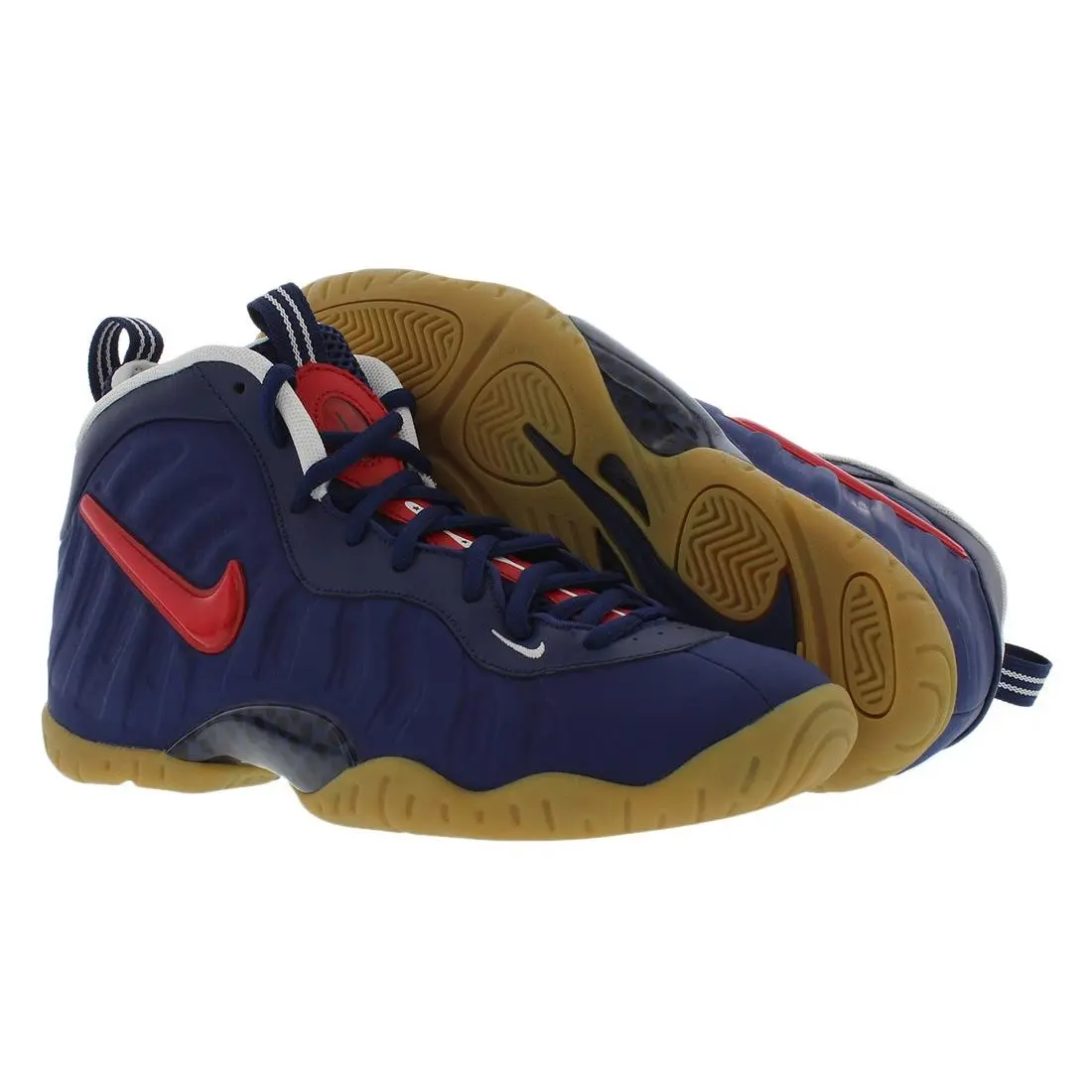 Nike Little Posite One Pro Boys Shoes Size 4 Color: Navy/red/gum