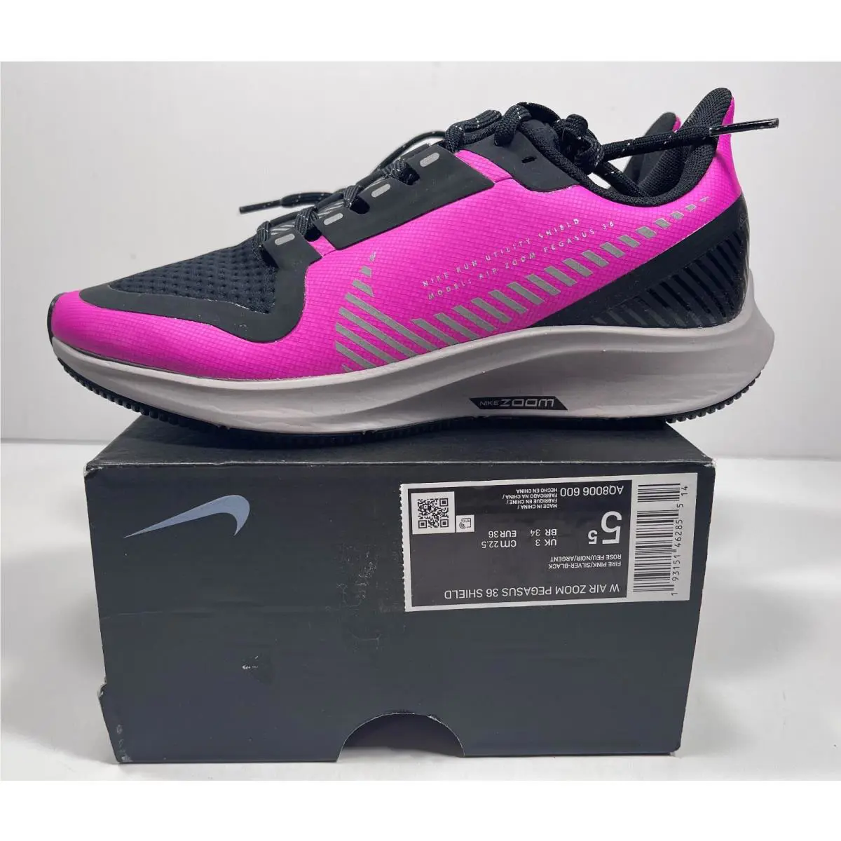 Nike Wmns Air Zoom Pegasus 36 Shield `fire Pink AQ8006 600 Women Size 5.5