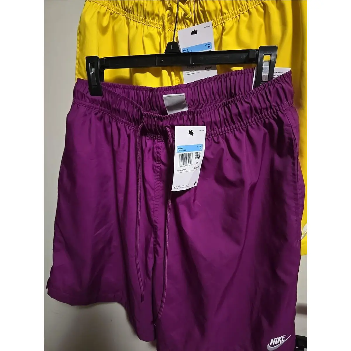 2-Nike- Men’s NWT-2024-Woven Flow Lined Shorts Purple+yellow Medium