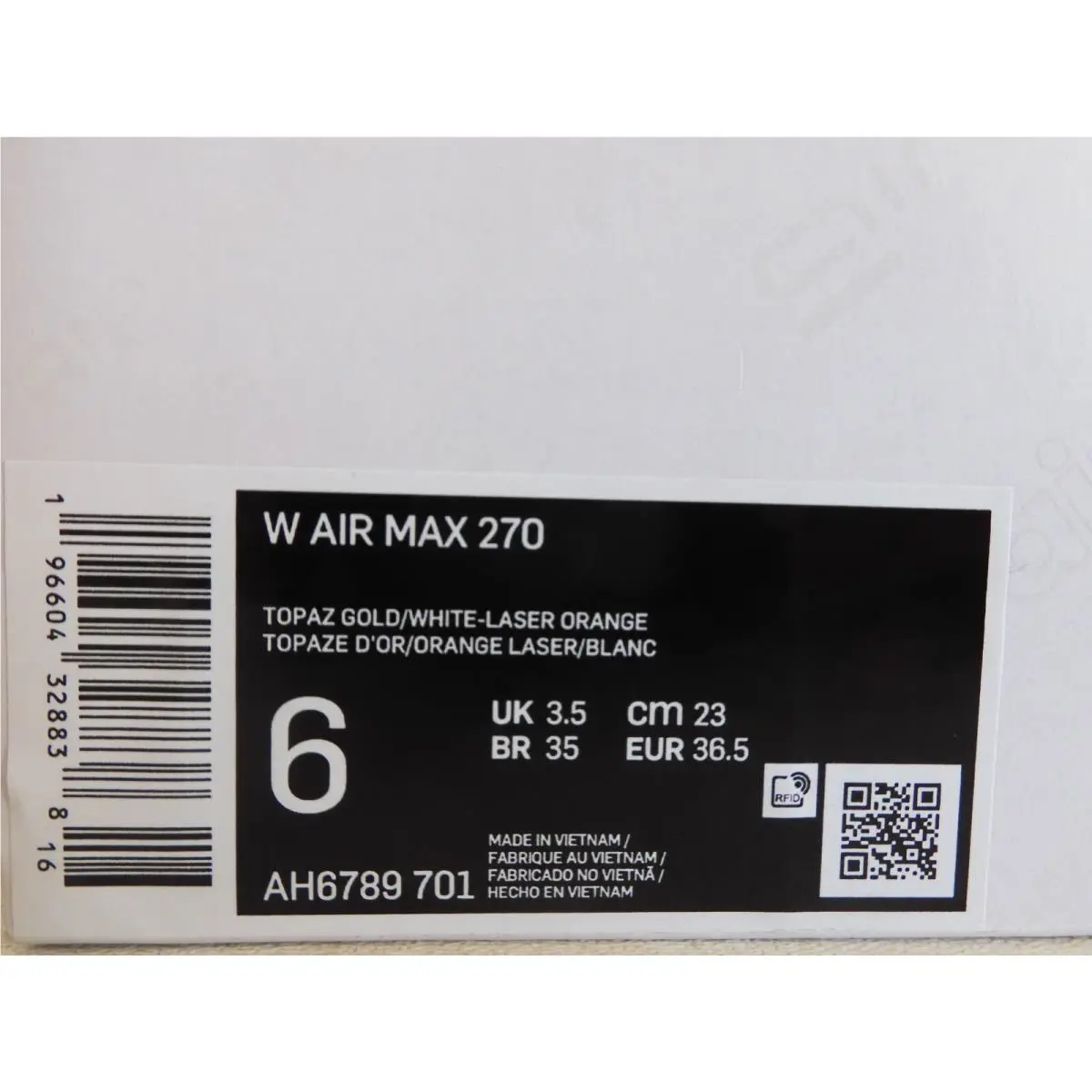 Nike shoes - Nike Air Max 270 - Air Max - AH6789-701 - Gold (UPC: 196604328838) 3