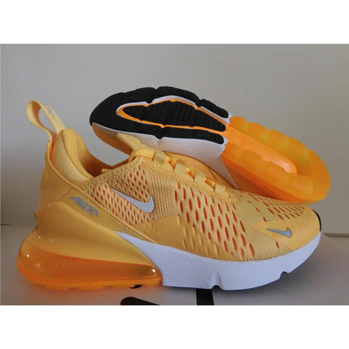 Nike Air Max 270 Topaz Gold-white-laser Orange Womens Sz 6 AH6789-701