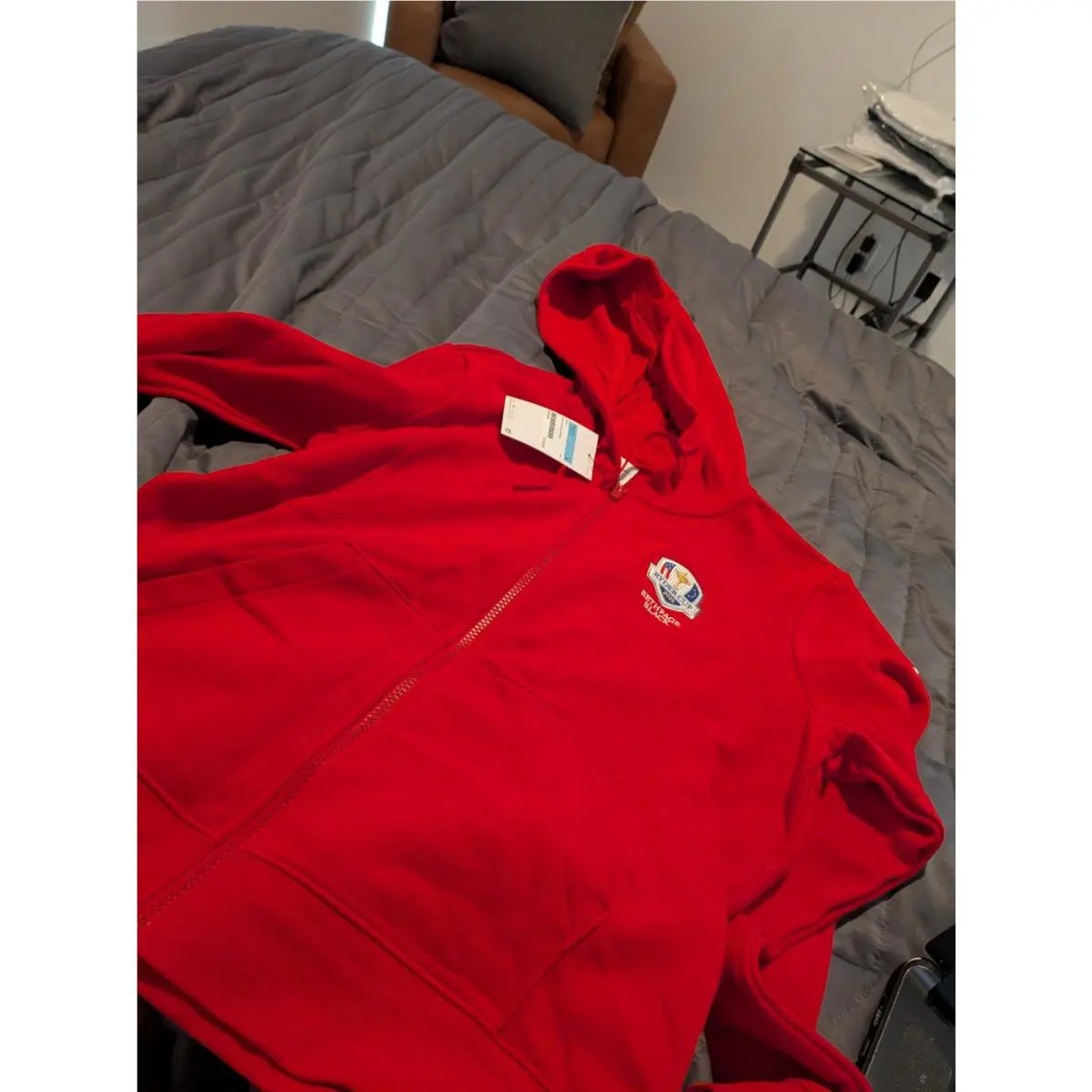 Nike Red Fleece FZ Hoodie.ryder Cup Bethpage Black 2025.medium