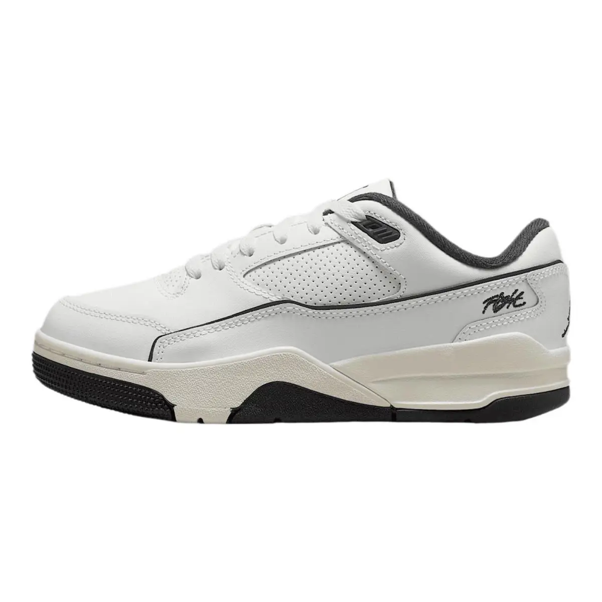 Jordan Flight Court Big Kids` Shoes HF3333-100 White/sail/black Size 4