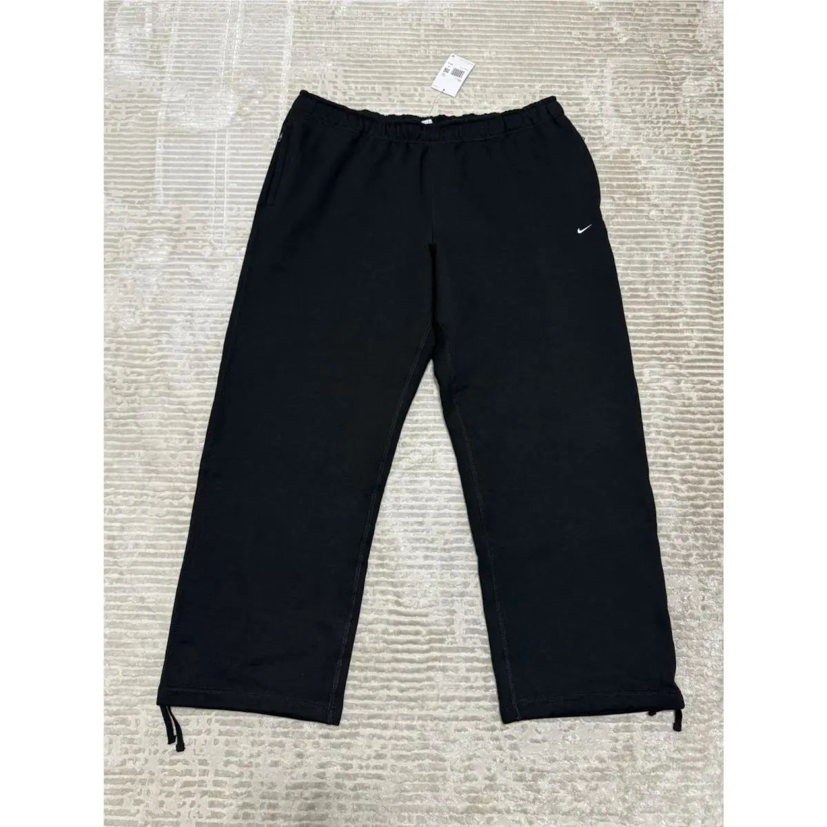 Nike Solo Swoosh Open Hem Fleece Pants Black - 2XL