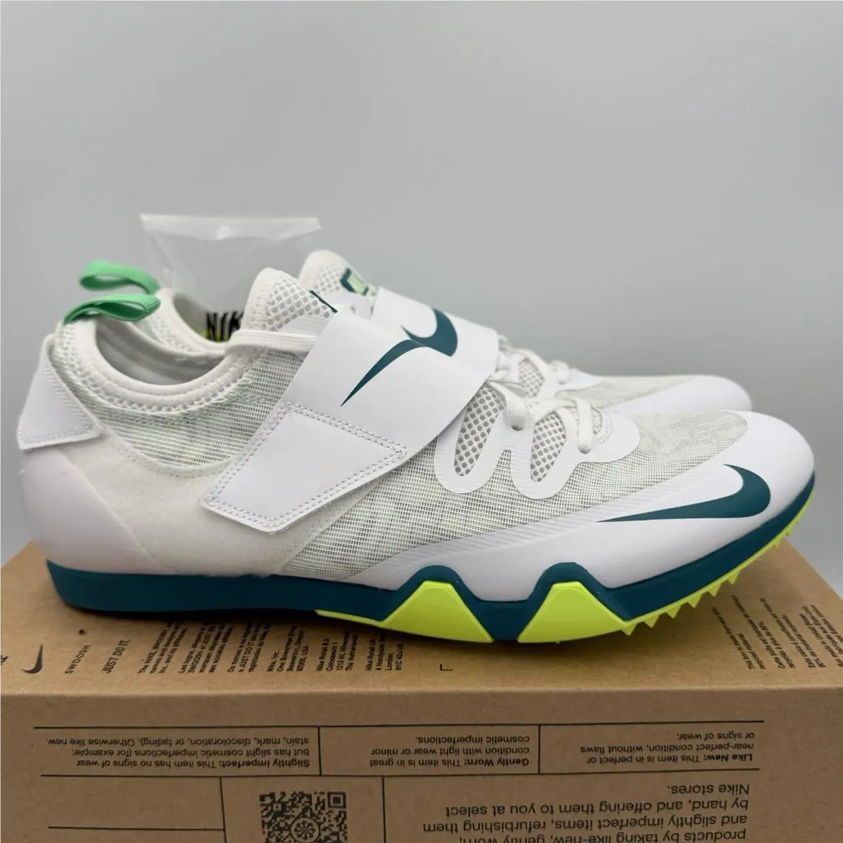 Nike Zoom Pole Vault PV Elite White Spikes Track Shoes Men`s 11.5 FZ9649-100