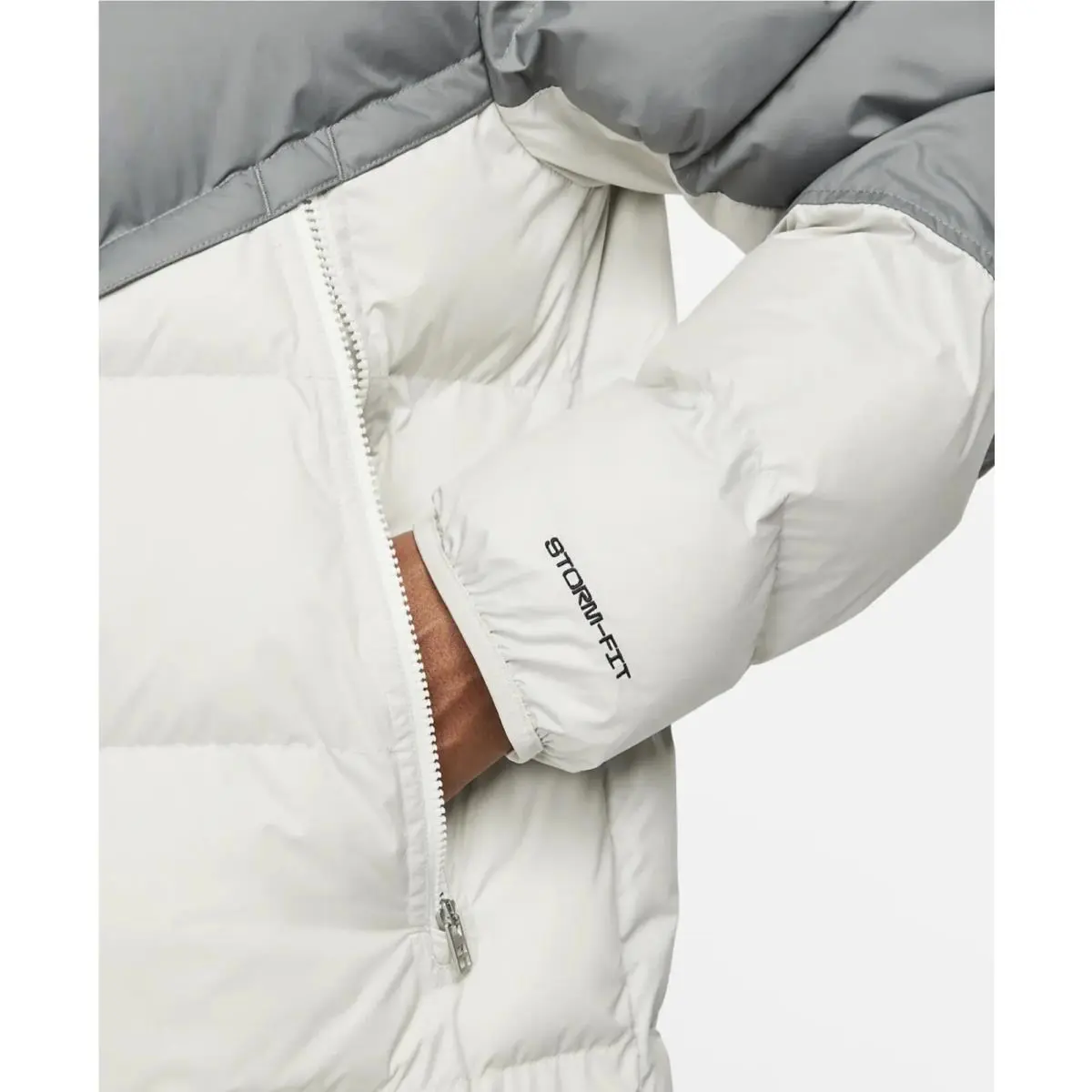 Nike clothing - Nike Sportswear Storm-Fit Windrunner Down-Fill Jac - Smoke Grey/Light Bone/Sail/Sail (UPC: 195239062544) 6