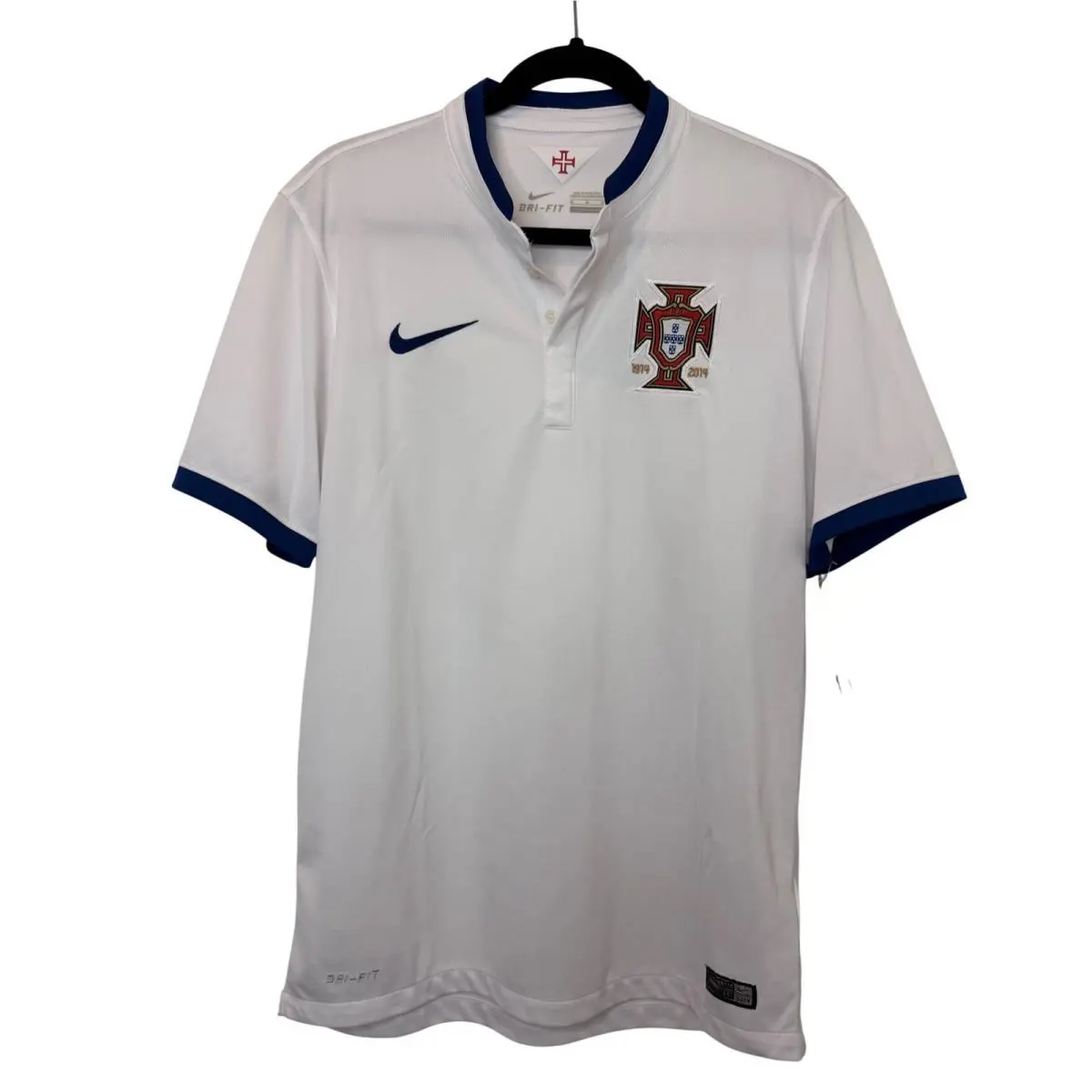 Nike Portugal Fpf Centennial Polo Shirt Mens Med White 1914-2014 Soccer 577987