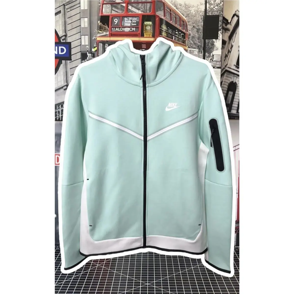 Nike Sportswear Tech Fleece Full Zip Hoodie Mint Foam Mens 2XL Tall CU4489-379