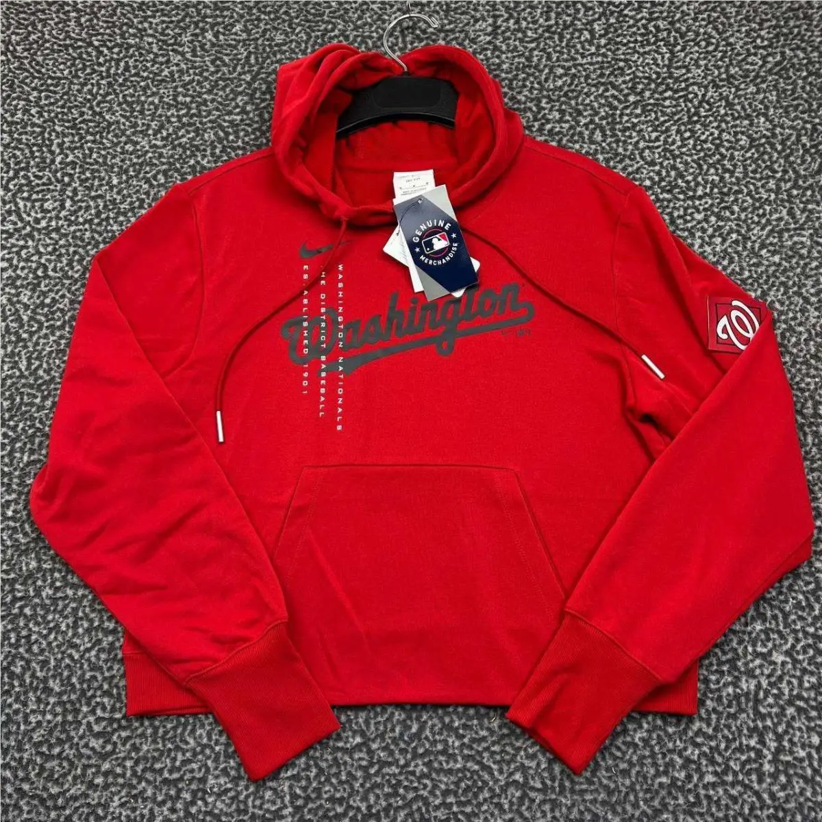 Nike Dri-fit Hoodie Women Medium Red Washington Nationals Mlb Pullover M