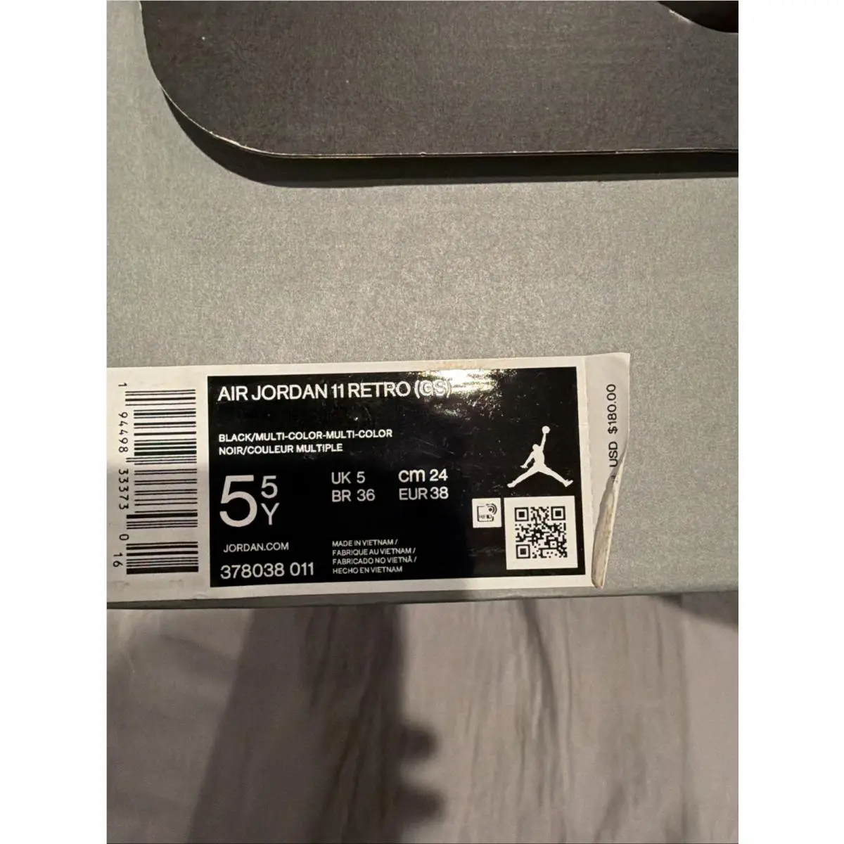 Nike shoes - Jordan 11 - 378038-011 - Black, Manufacturer: Smoke Grey/Medium Ash/Aquarius Blue/Summit White 8
