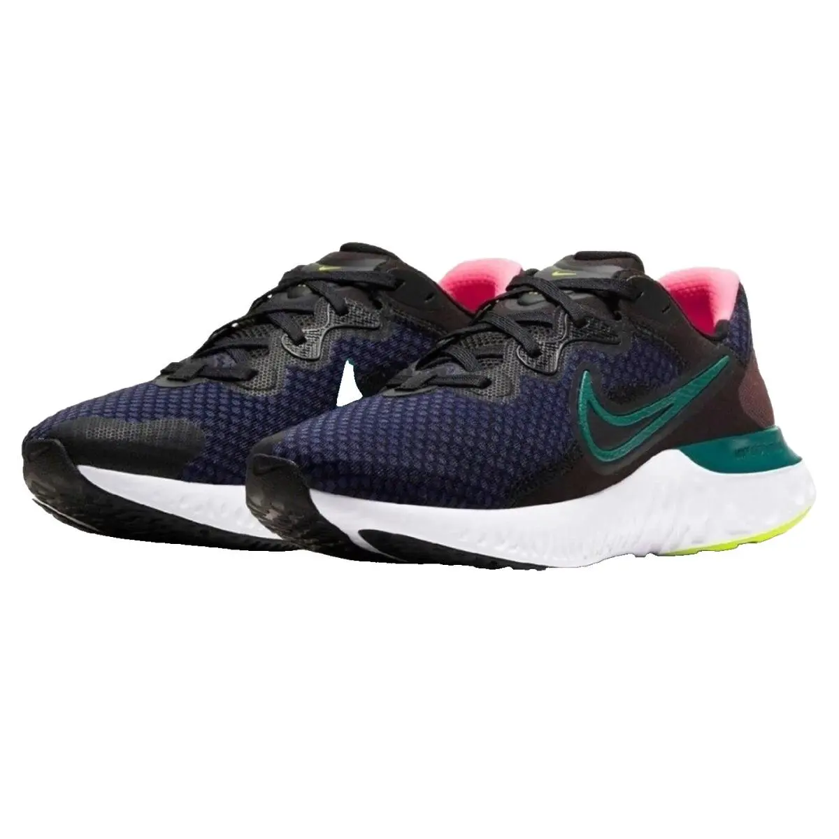 Nike Renew Run Women`s Re Run 2 Black/blackened Blue Sneakers Size 8 In Orig Box