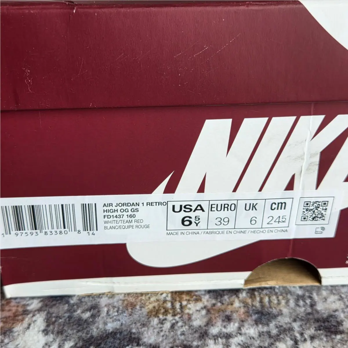 Nike shoes - Air Jordan 1 - Air - White / Team Red 16