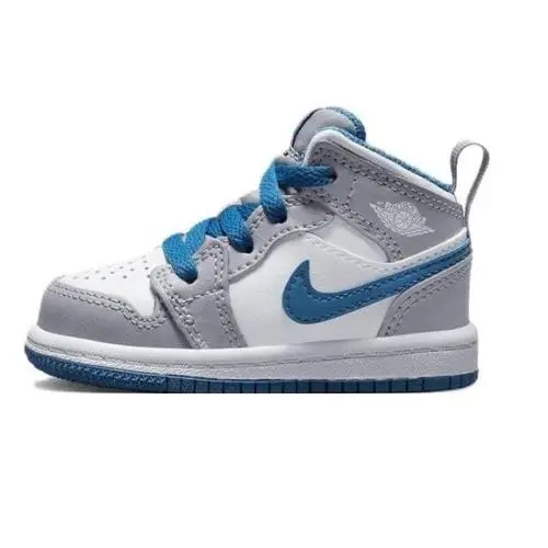 Toddler`s Jordan 1 Mid Cement Grey/white-true Blue DQ8425 014 - 5