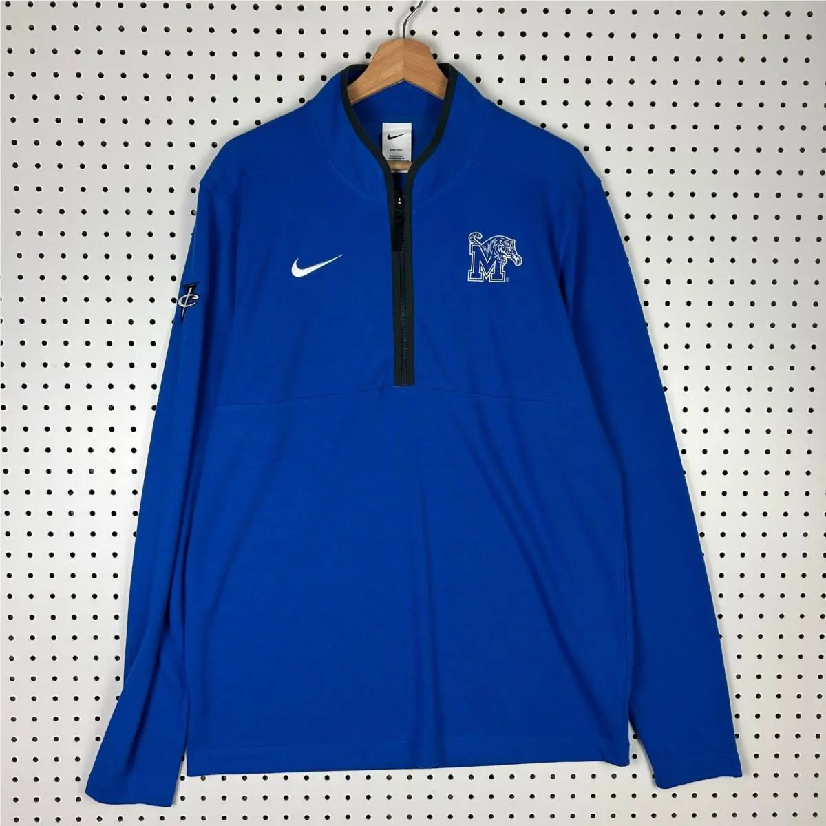 Nike 1 Cent Memphis Tigers Quarter Zip Large Blue Coach Sideline Penny Hardaway