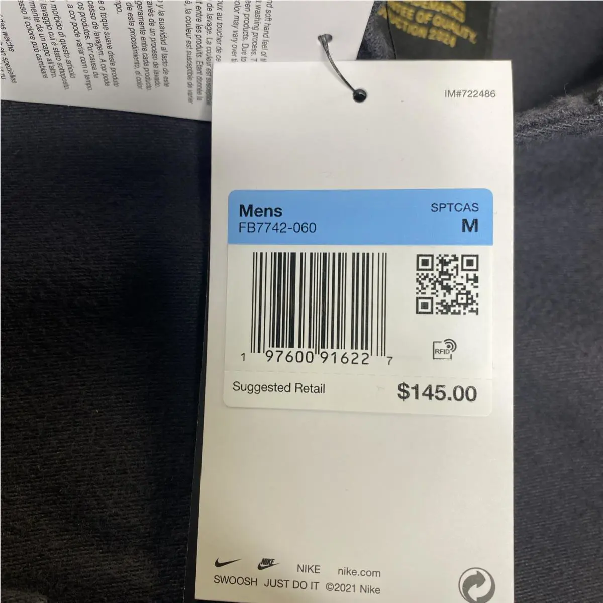 Nike clothing - nike life - life - F7742060 - Gray (UPC: 0197600916227) 3