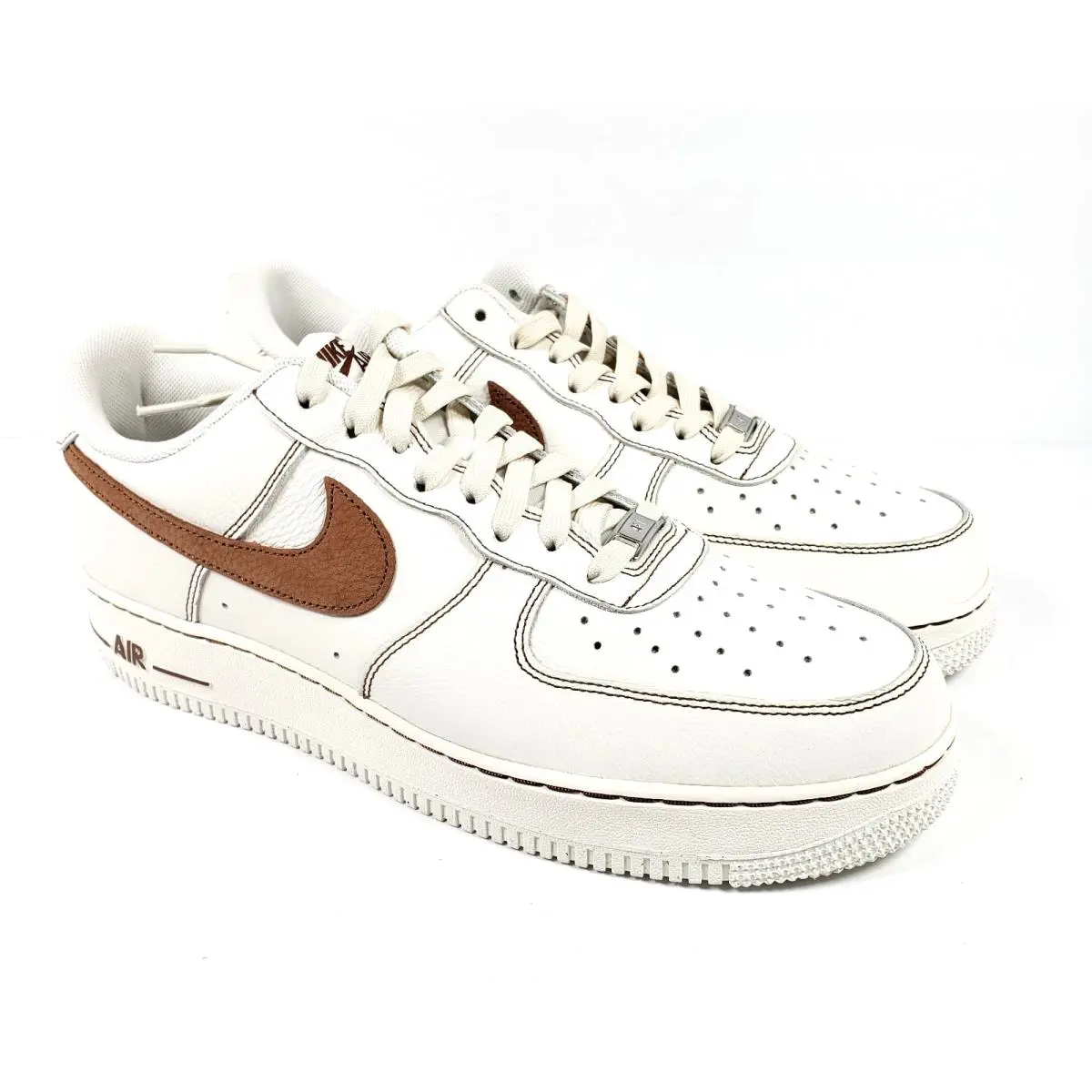 Nike Air Force 1 `07 LV8 AF1 Mens Size 11.5 Ivory Saddle Brown Sneaker Shoes