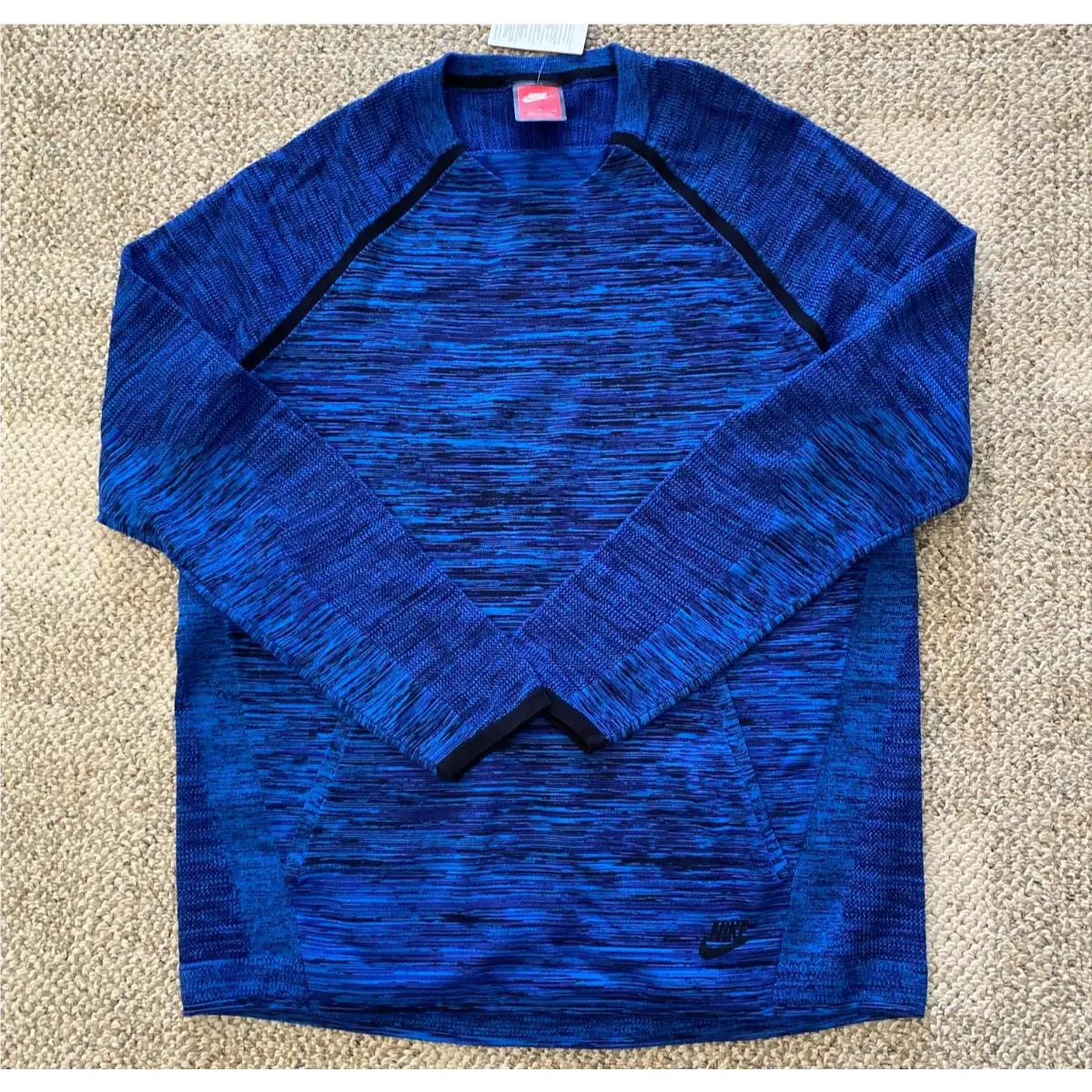 Nike Tech Knit Crew Sweatshirt Sweater Cobalt Blue 728673 439 Men`s L Large