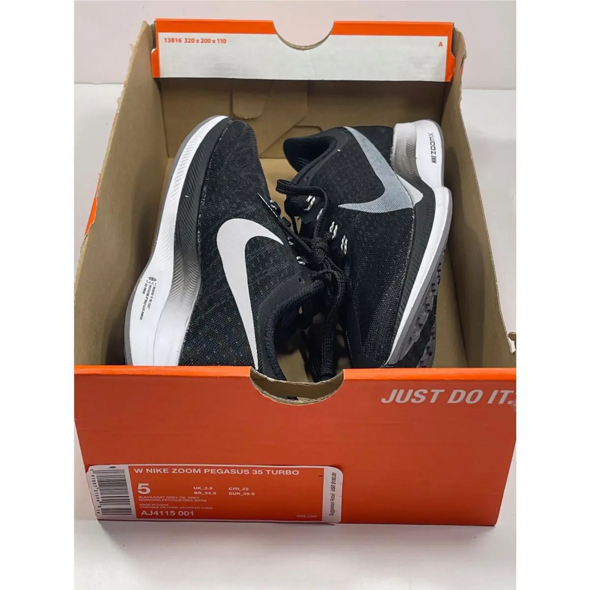 Nike shoes - Nike Zoom Pegasus 35 Turbo - AJ4115 001 - BLACK/VAST GREY OIL GREY (UPC: 191887216940) 8