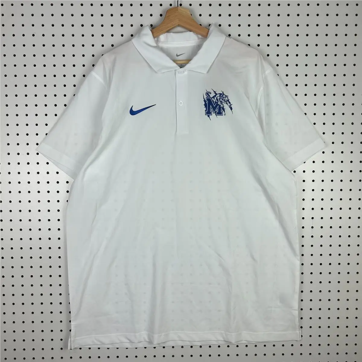 Nike 1 Cent Memphis Tigers Polo XL White Basketball PE Rare Penny Hardaway