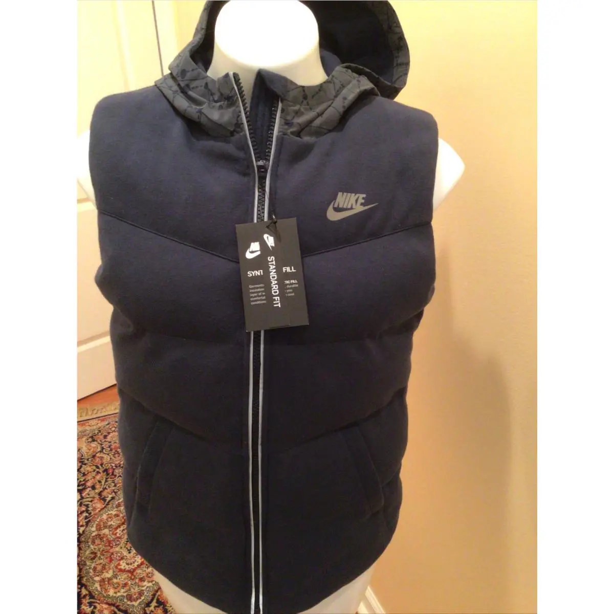 Nike Big Girls Obsidian Sport Casual Hooded Vest Navu Size XL Nwy