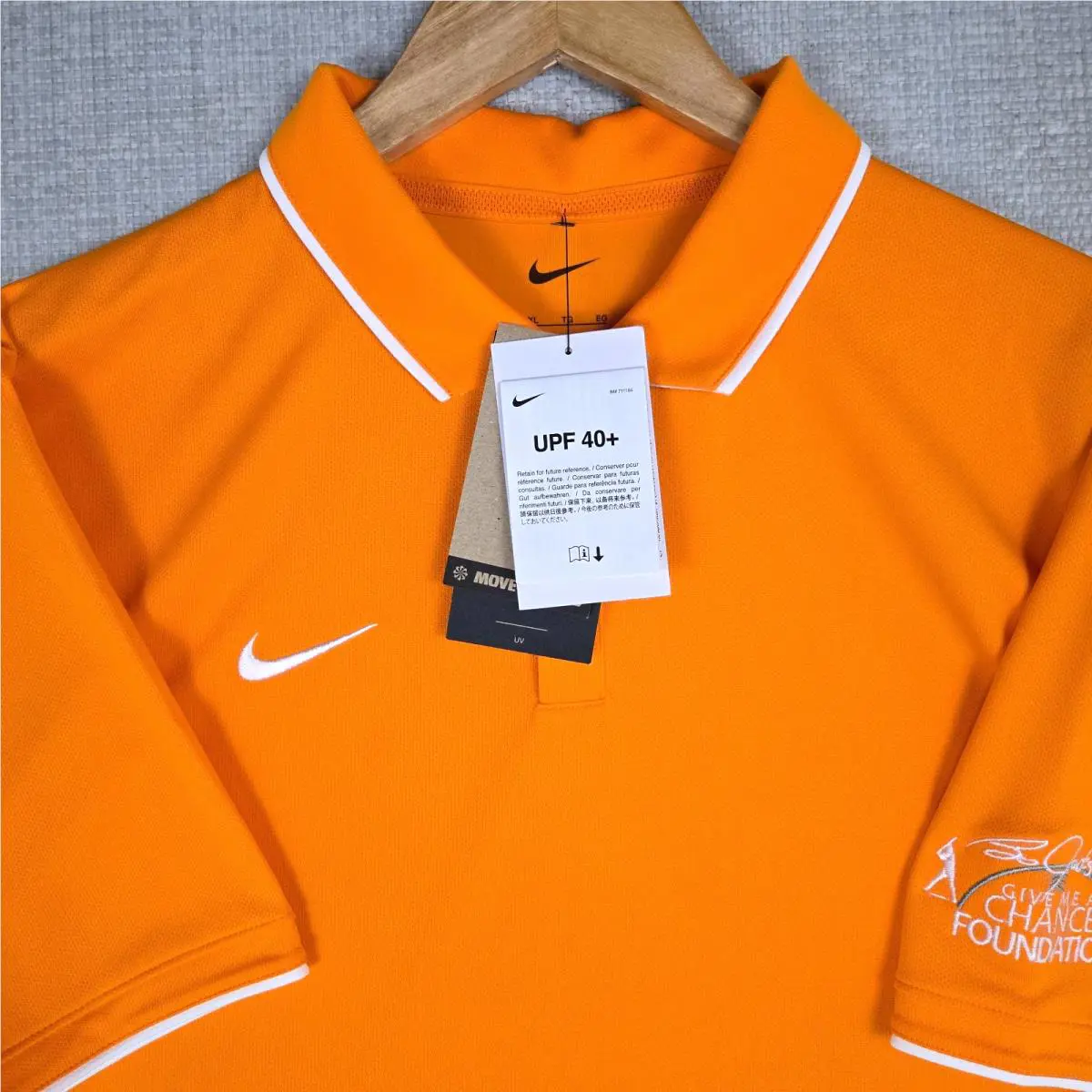 Nike x BO Jackson Mens Size XL Dri-fit Polo Shirt Orange Wicking Golf Casual