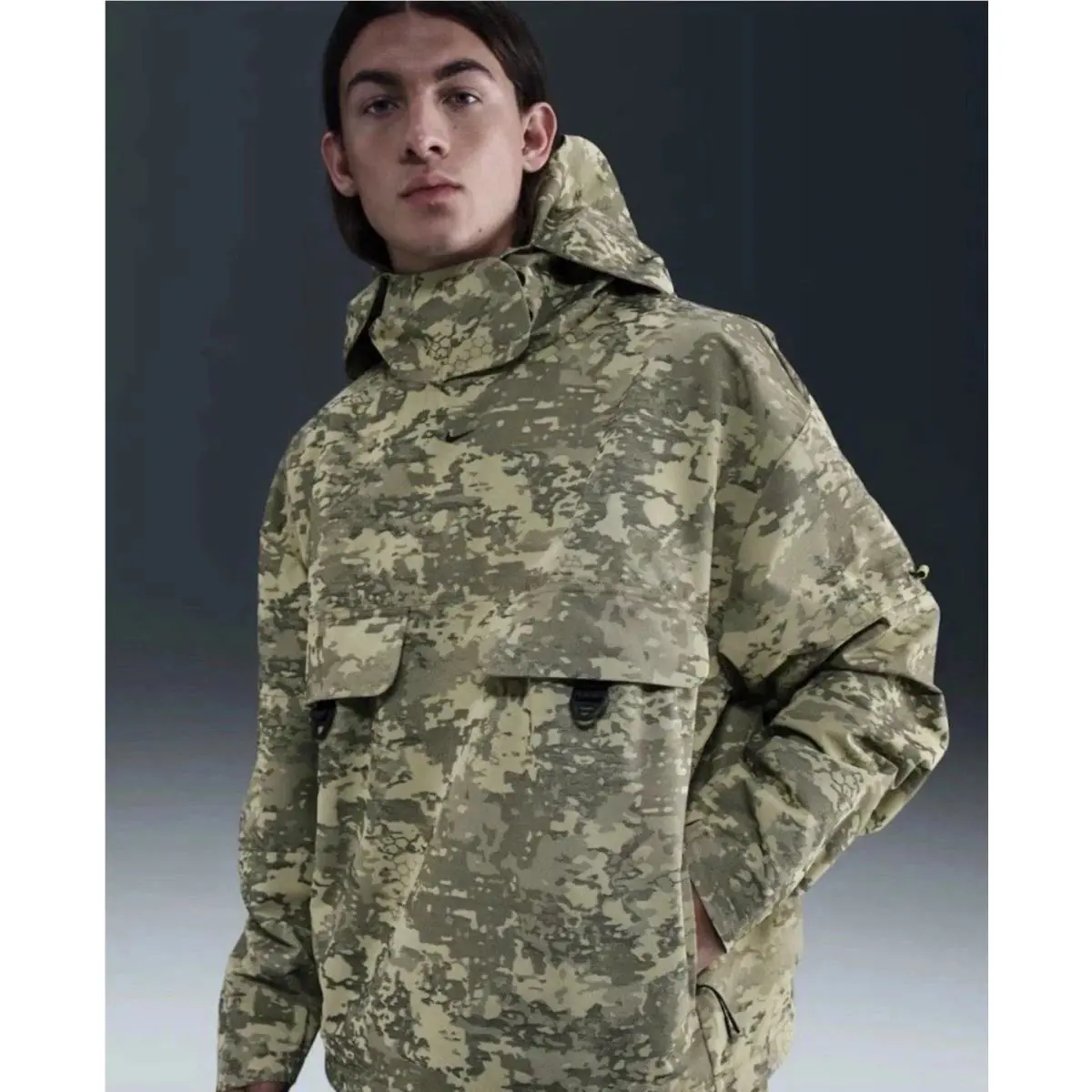 Nike Tech Woven Cordura Jacket Camo IF8494-276 Men’s Size S Olive Black