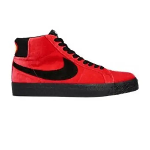Nike SB Zoom Blazer Mid Kevin Bradley Hell Red Velvet Skate Shoes Size 7 - Red