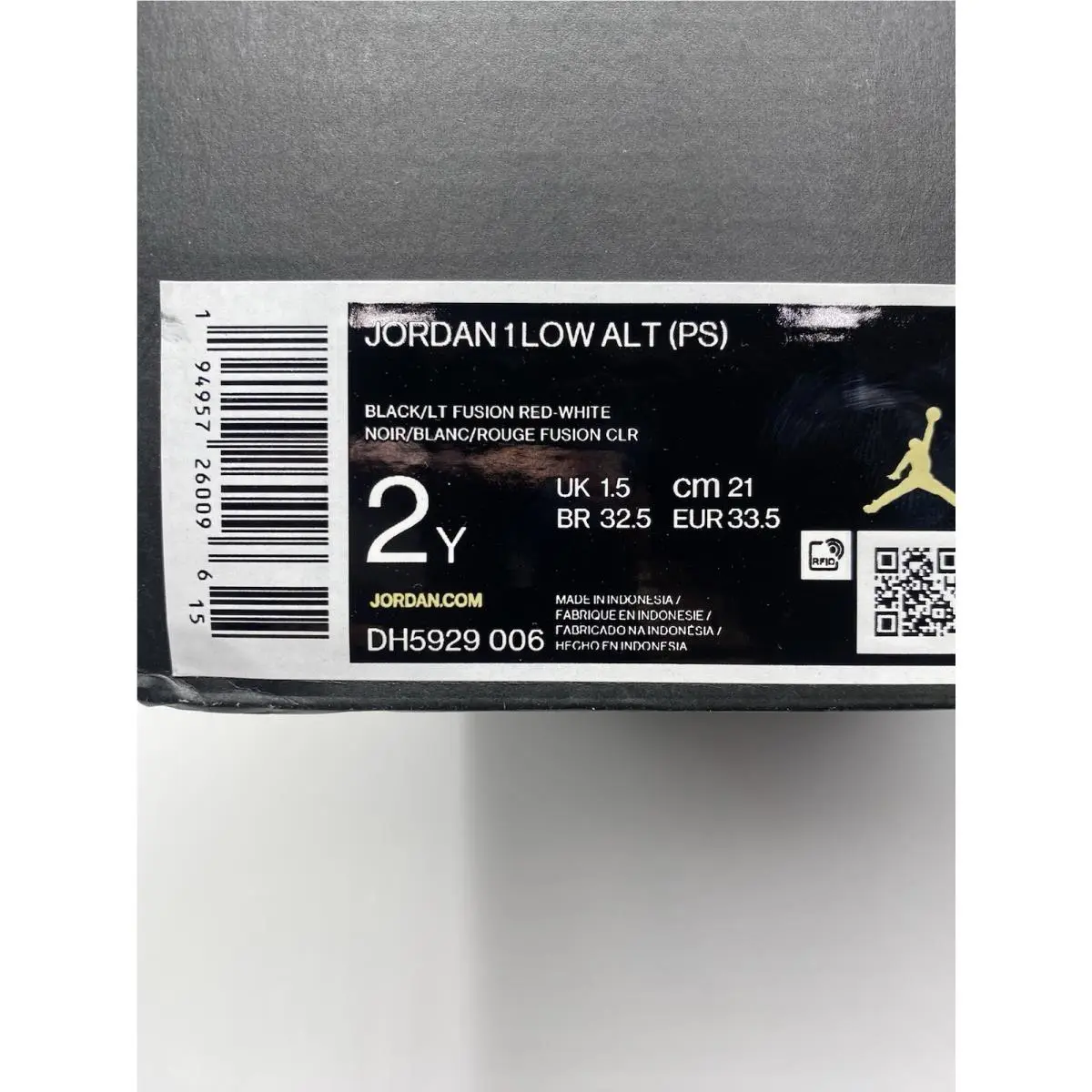 Nike shoes - Jordan 1 Low - Low - DH5929 006 - Black/Lt Fusion Red-White (UPC: 194957260096) 6