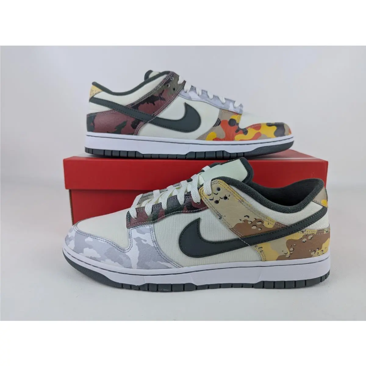 Dunk Low SE Sail Multi Camo White Green DH0957-100 Men Size 12.5 by Nike