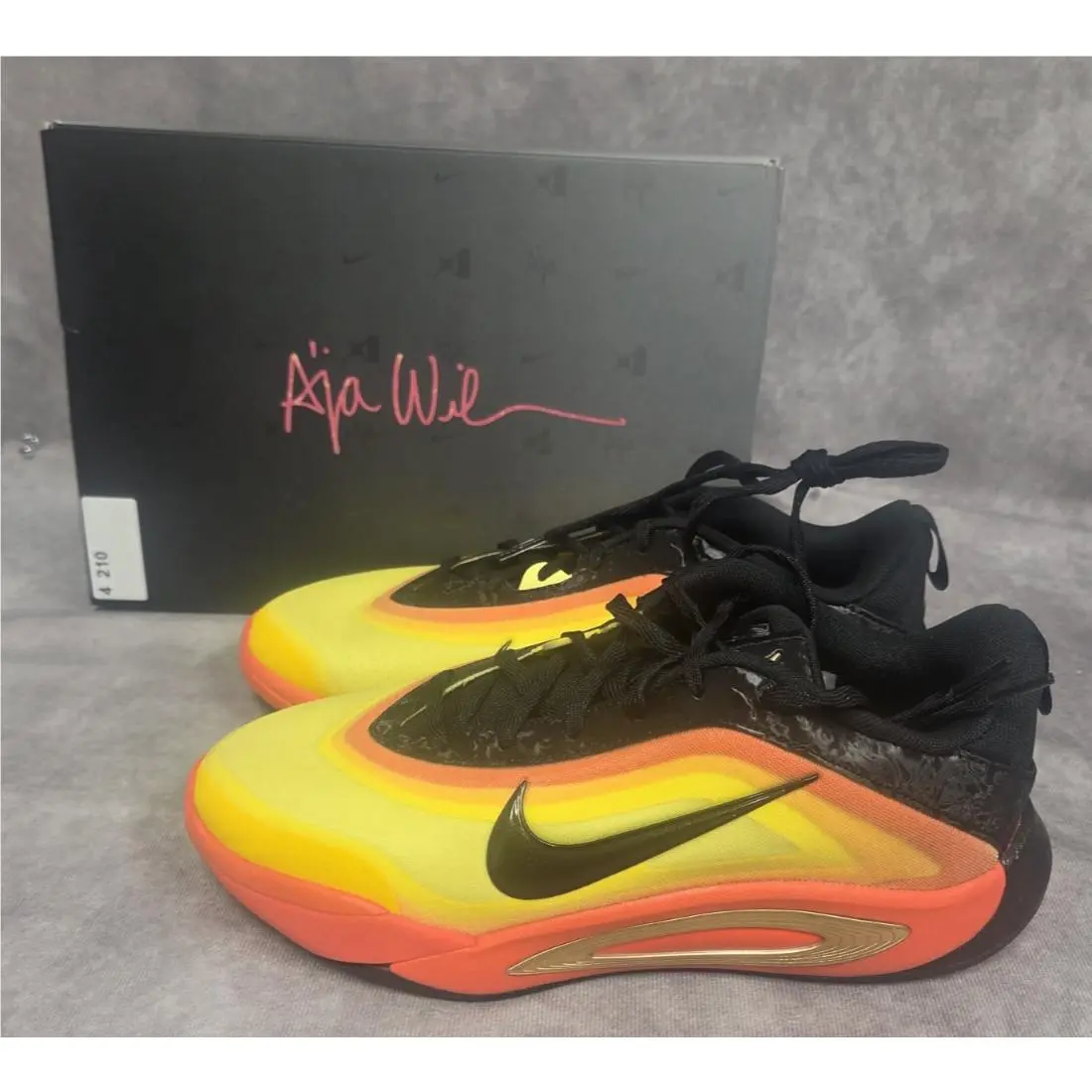 Size 6.5 Youth - Nike A`ja Wilson A`one Gold Crimson Black IM5743-001