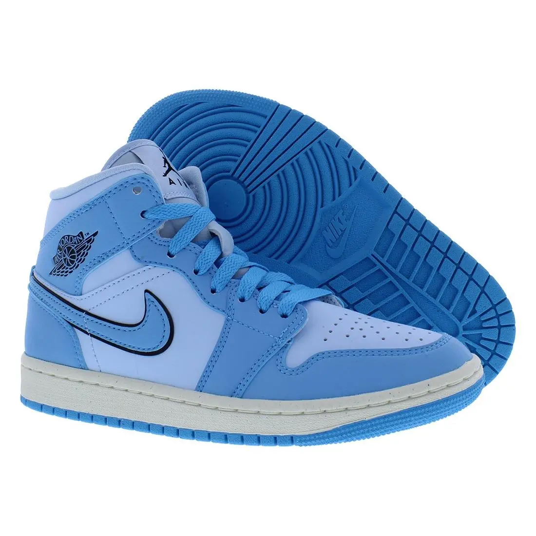 Nike Air Jordan 1 Mid SE Womens Shoes Size 12 Color: Ice Blue/dk Powder