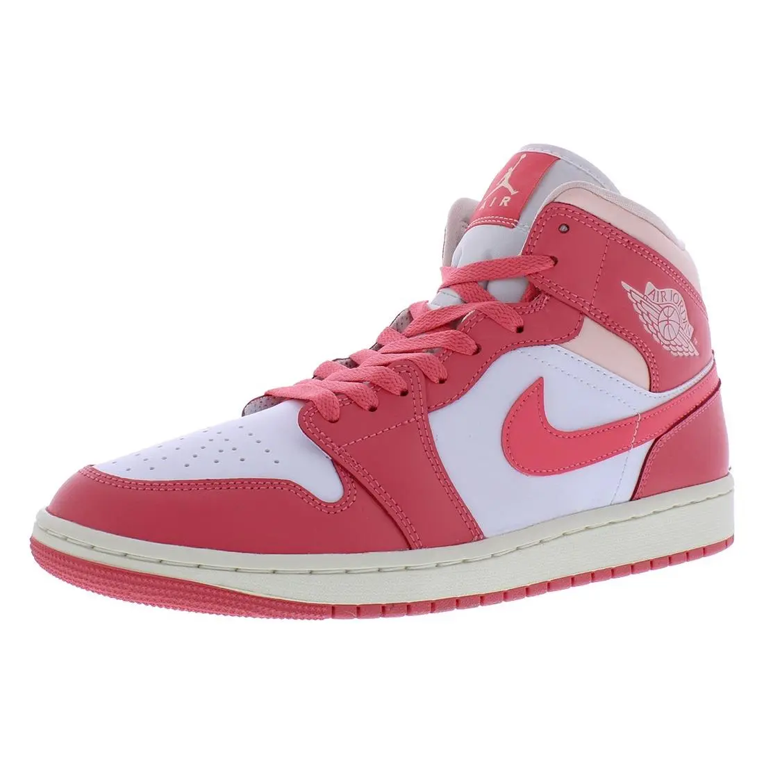 Nike Air Jordan 1 Mid Leather Womens Shoes Size 12 Color: White/sea