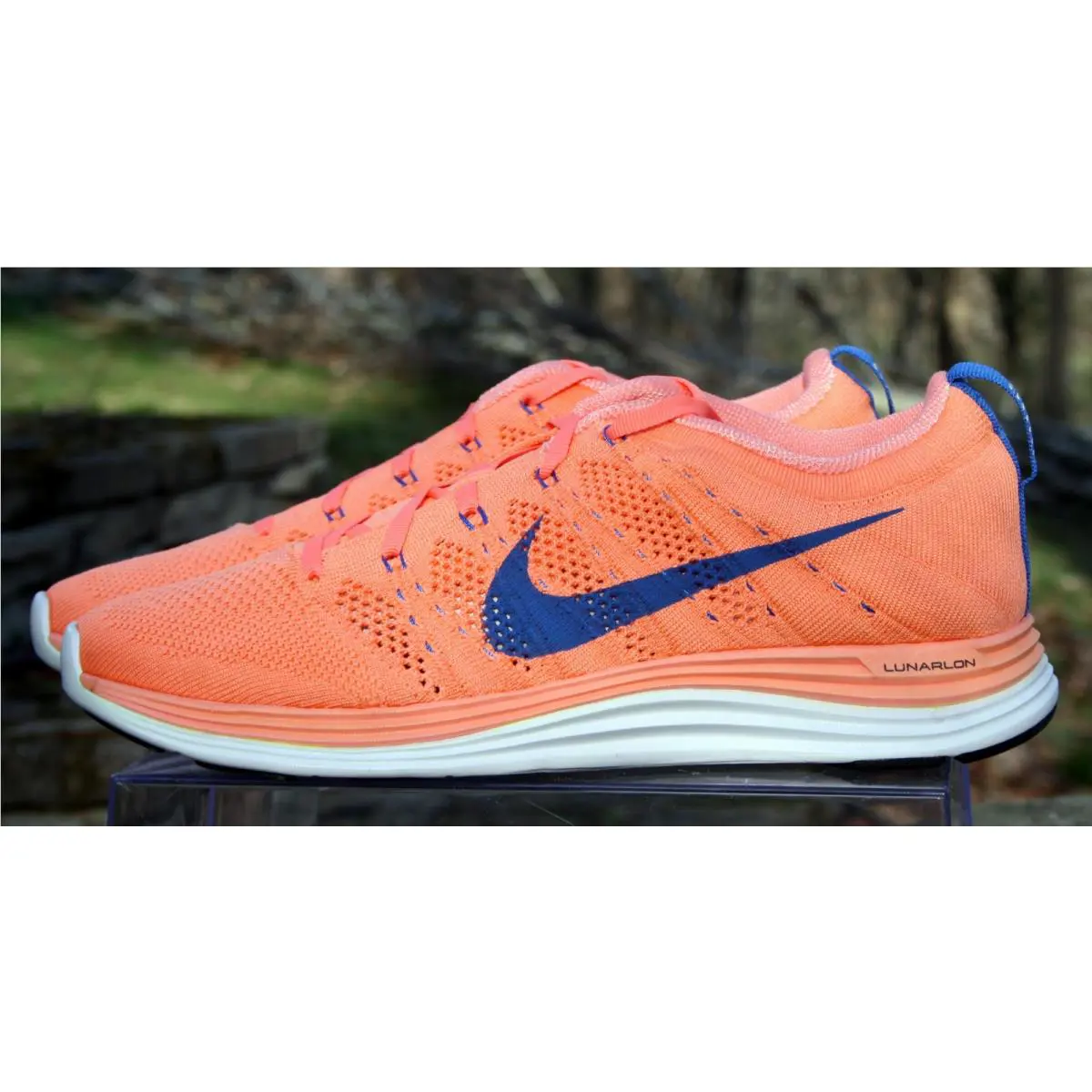 Nike Flyknit Lunar1+ Womens Sz 10 Atomic Pink 554888-641 2013 Lunarlon