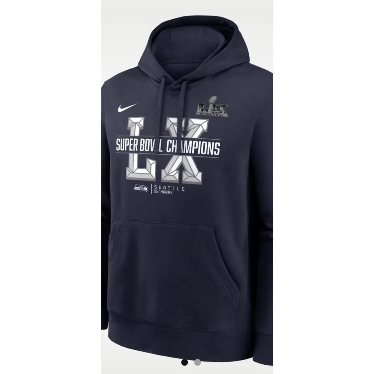 Seattle Seahawks Super Bowl LX Champions Nike Therma Fit Hoodie Mens Medium