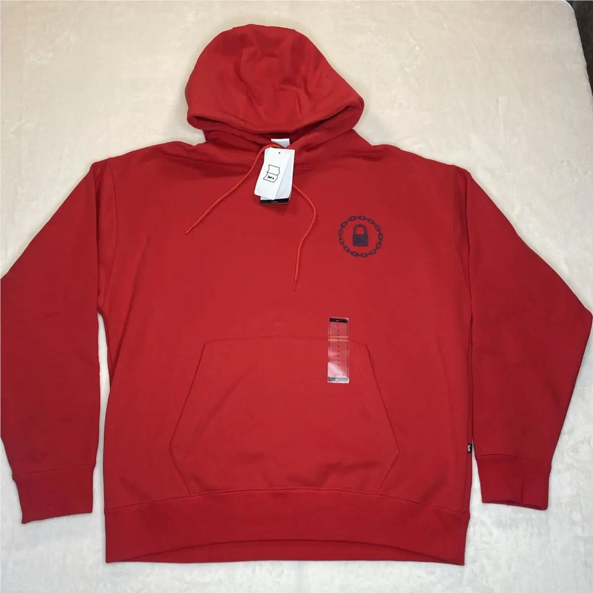 Nike sb Skate Hoodie Unisex Large Red FN0549-657 Chains Pullover Fleece