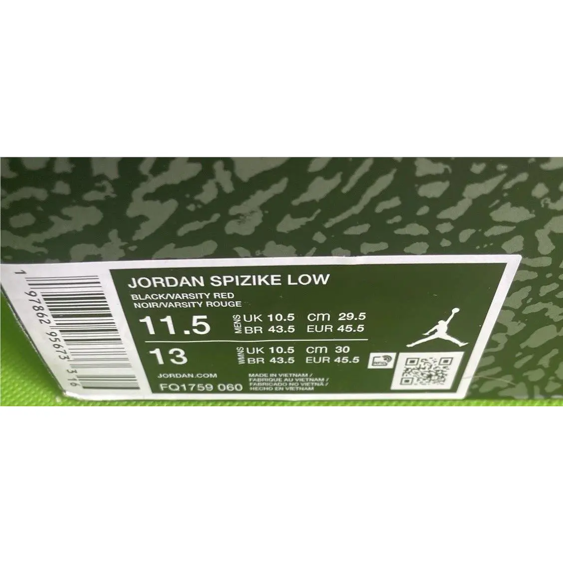 Nike shoes - Air Jordan Spizike - Air Spizike - Black/Varsity Red-Classic Green-White 8