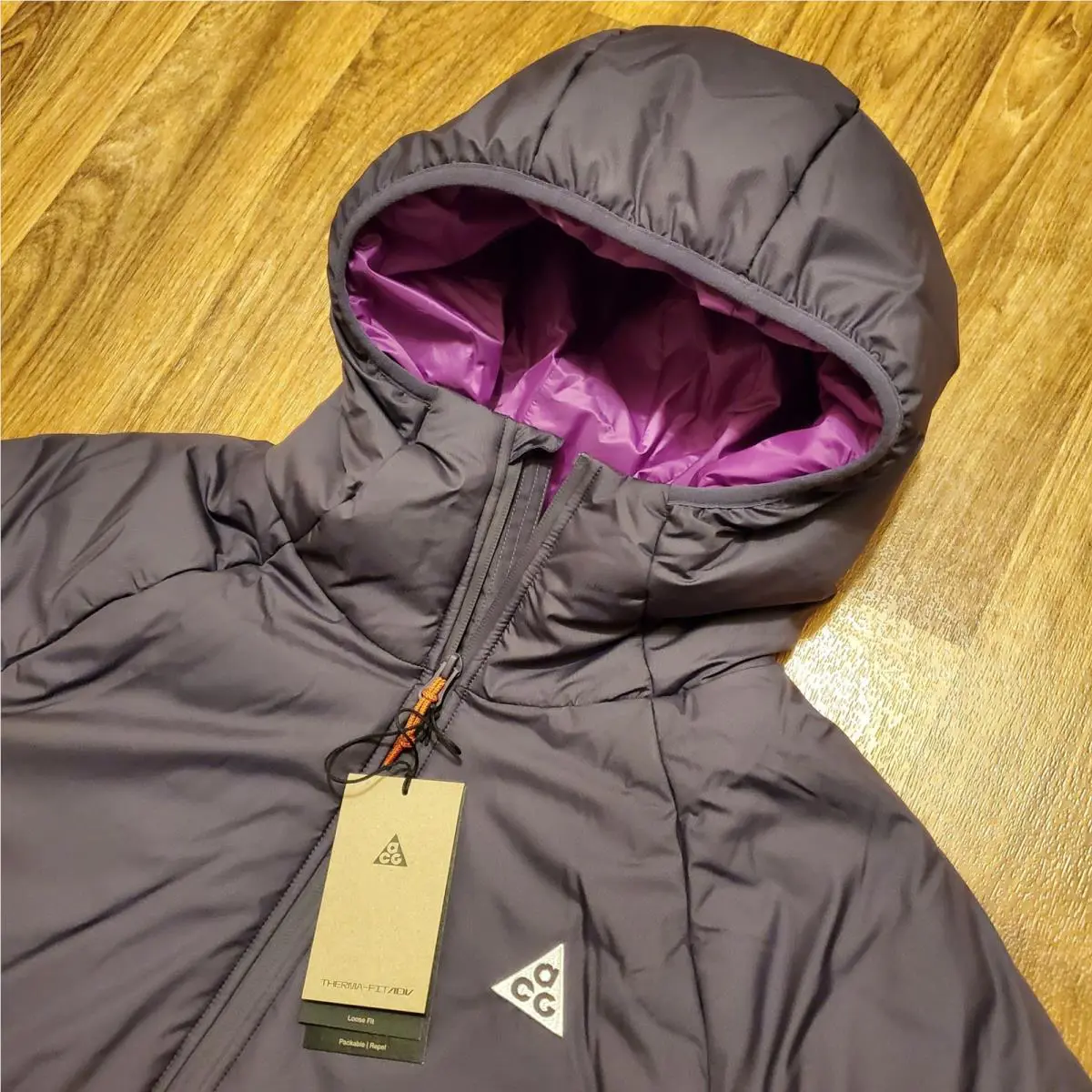 Nike Acg Rope De Dope Primaloft Puffer Jacket Unisex Large Purple Therma Fit Adv