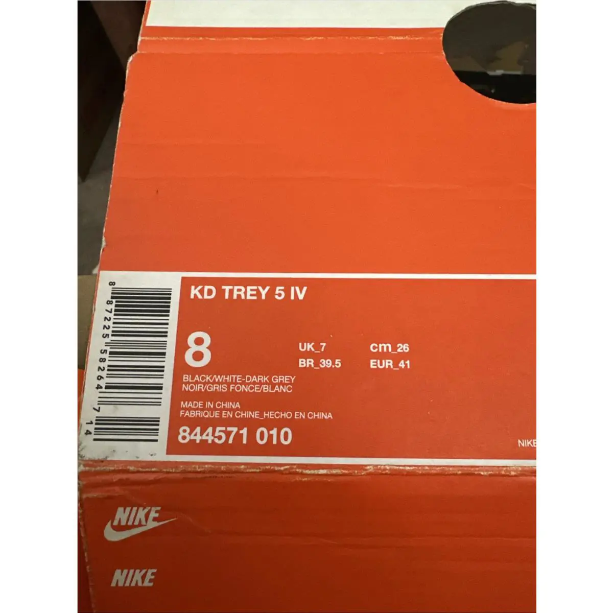 Nike shoes - Nike KD Trey 5 4 - 844571-010 - Black, Manufacturer: Black/White 4