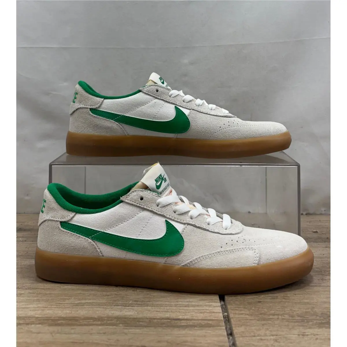 Nike SB Heritage Vulc Summit White Lucky Green Gum Men`s Skate Shoes