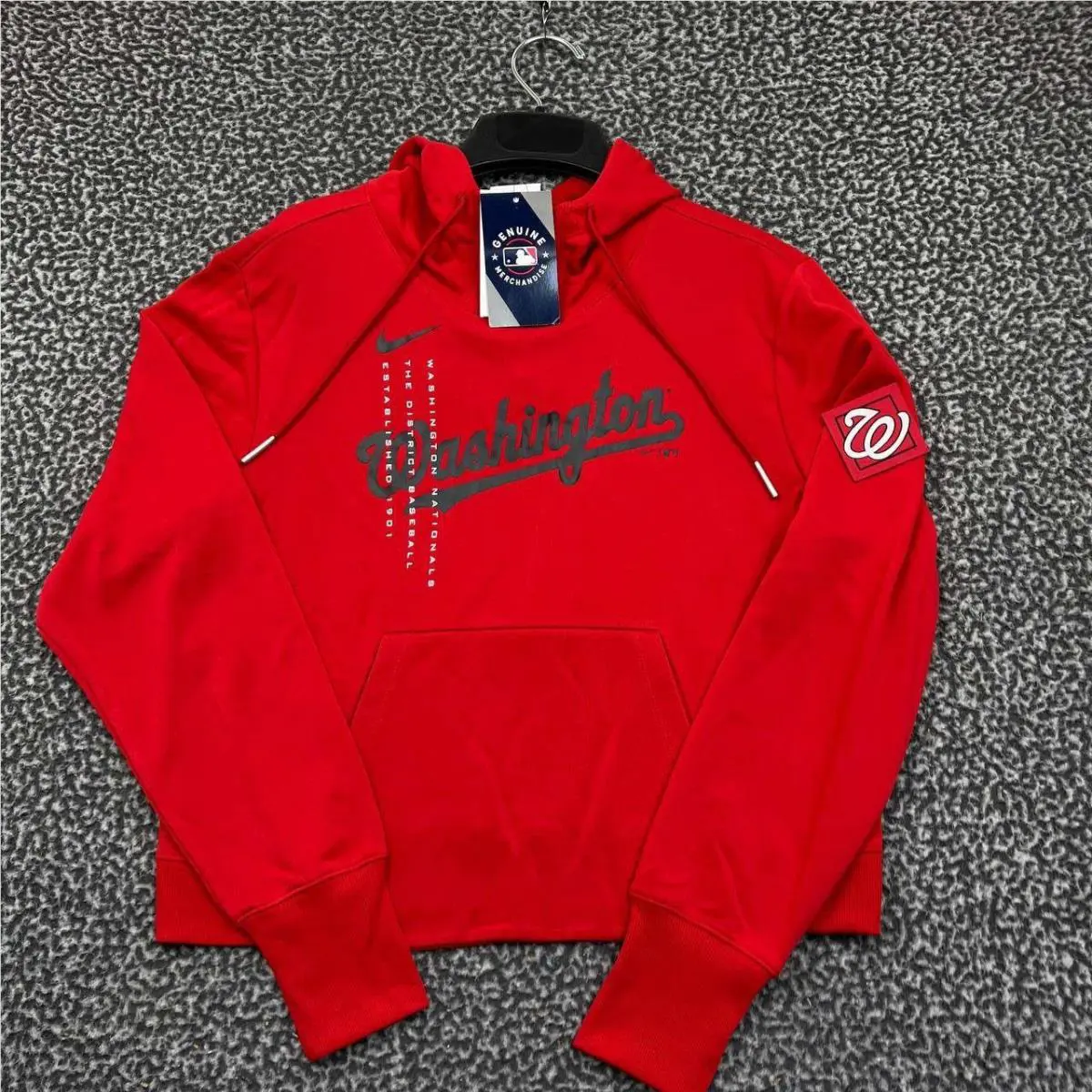 Nike Dri-fit Hoodie Women Medium Red Washington Nationals Mlb Pullover M